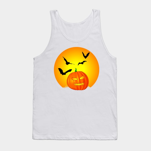 Halloween Moon Tank Top by Packrat